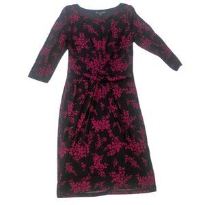 Adrianna Papell Small quarter sleeve floral knee length dress